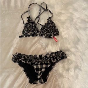 Betsey Johnson checkered bikini swim set